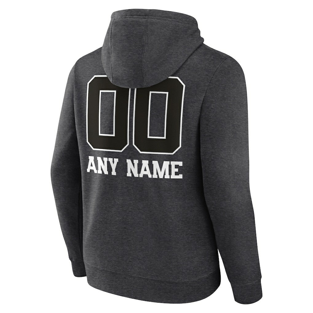 Philadelphia Eagles Personalized Name & Number Monochrome Pullover Hoodie - Charcoal Hoodies