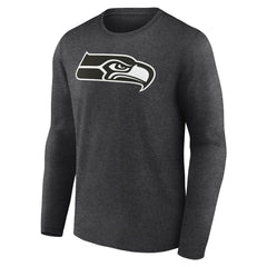 Seattle Seahawks Personalized Name & Number Monochrome Long Sleeve T-Shirt - Charcoal T-shirts