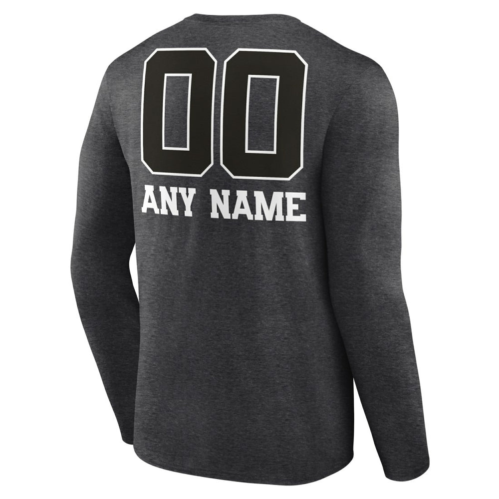 Seattle Seahawks Personalized Name & Number Monochrome Long Sleeve T-Shirt - Charcoal T-shirts