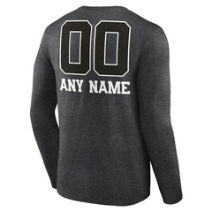 Seattle Seahawks Personalized Name & Number Monochrome Long Sleeve T-Shirt - Charcoal T-shirts