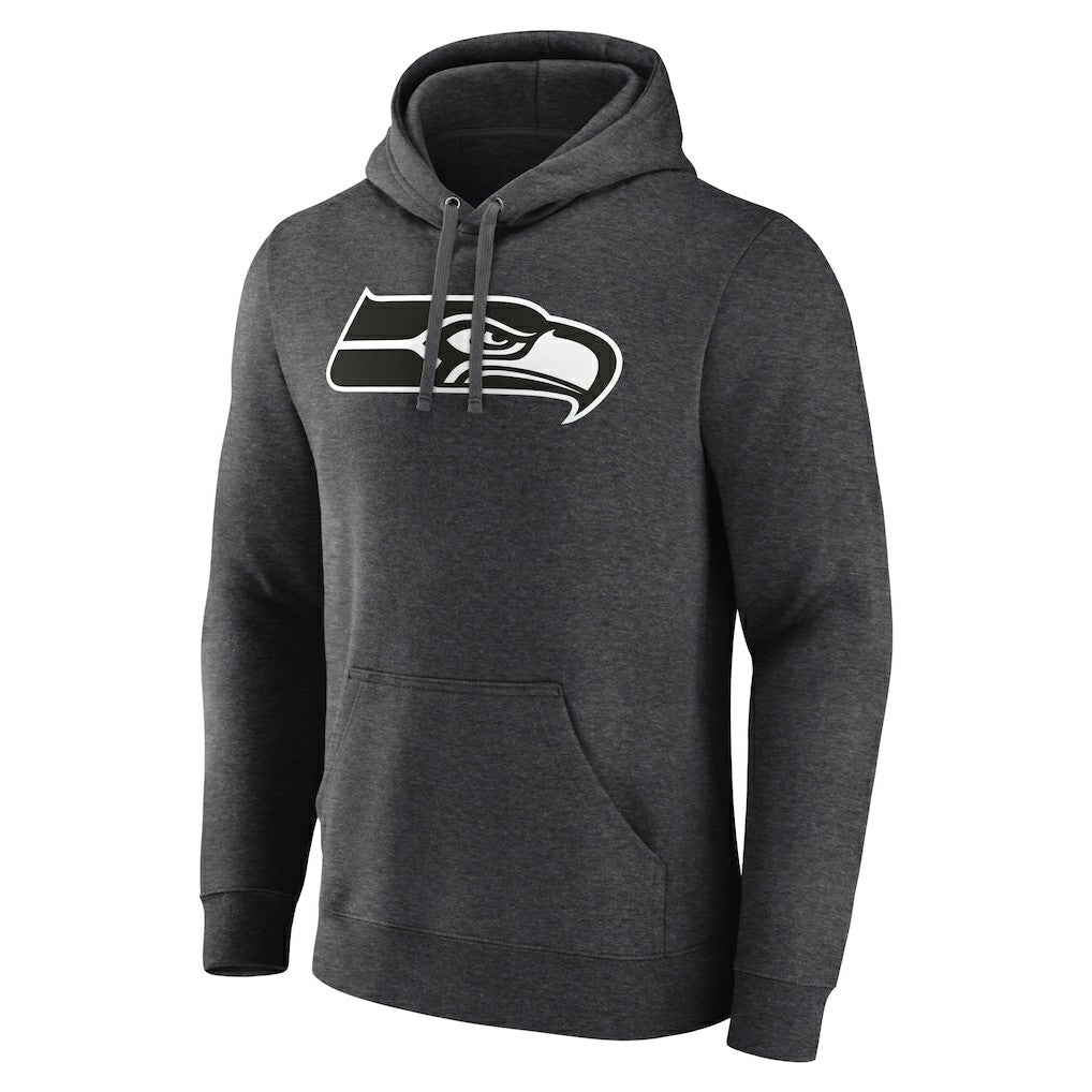 Seattle Seahawks Personalized Name & Number Monochrome Pullover Hoodie - Charcoal Hoodies