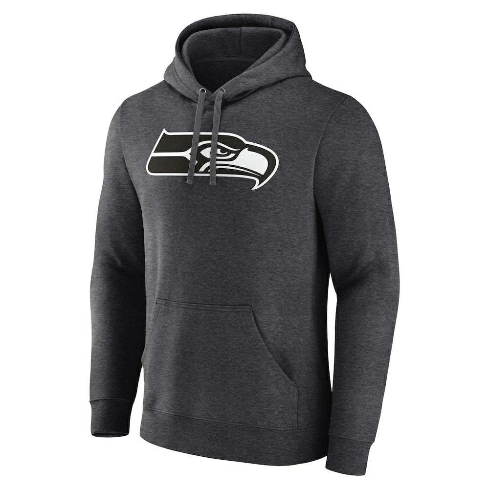 Seattle Seahawks Personalized Name & Number Monochrome Pullover Hoodie - Charcoal Hoodies