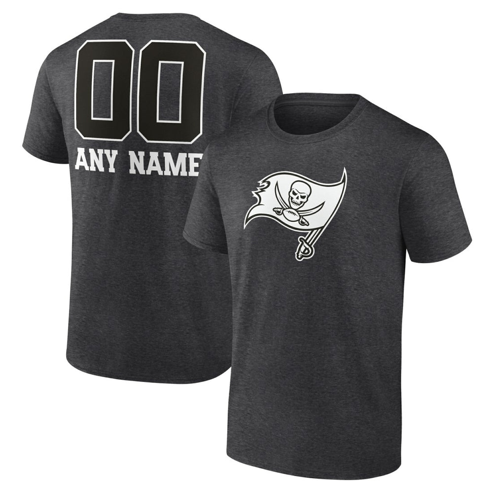 Tampa Bay Buccaneers Personalized Name & Number Monochrome T-Shirt - Charcoal T-shirts