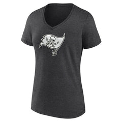 Tampa Bay Buccaneers Women's Personalized Name & Number Monochrome V-Neck Long Sleeve T-Shirt - Charcoal T-shirts
