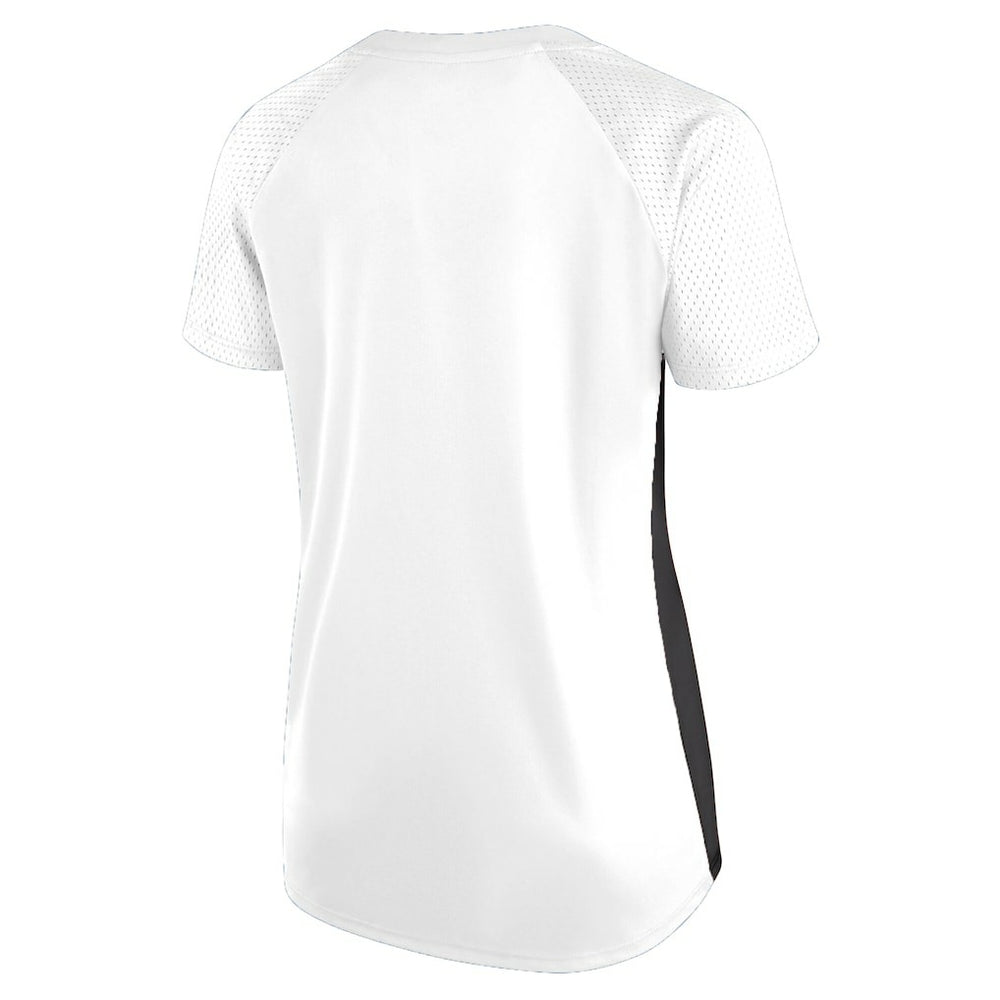 Las Vegas Raiders Women's Plus Size Glitter Lace-Up V- Neck T-Shirt - Neck T-Shirt - White T-shirts