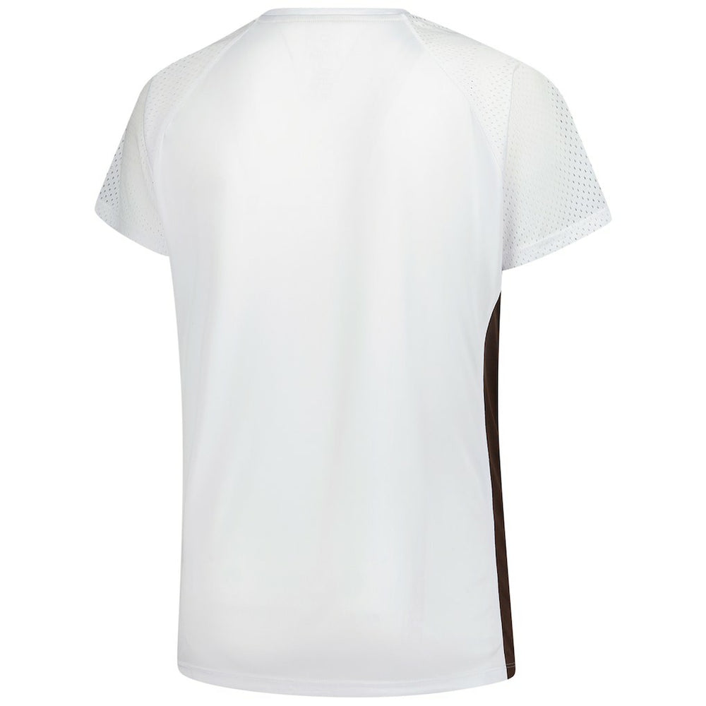 Cleveland Browns Women's Plus Size Glitter Lace-Up V- Neck T-Shirt - Neck T-Shirt - White T-shirts