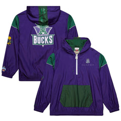 Milwaukee Bucks Unisex Hardwood Classics Team OG 3.0 Anorak Half-Zip Windbreaker Jacket Purple - Mitchell & Ness
