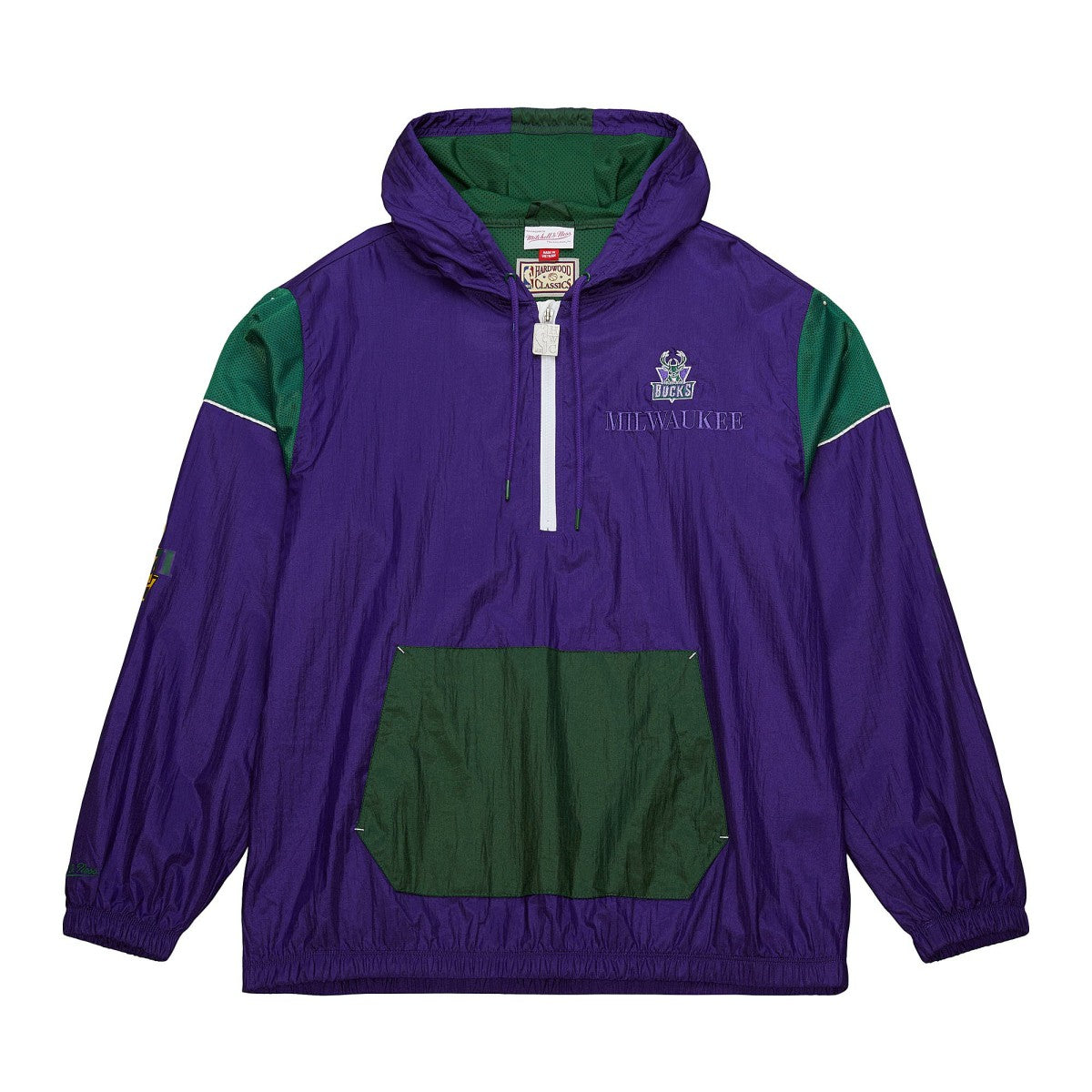 Milwaukee Bucks Unisex Hardwood Classics Team OG 3.0 Anorak Half-Zip Windbreaker Jacket Purple - Mitchell & Ness