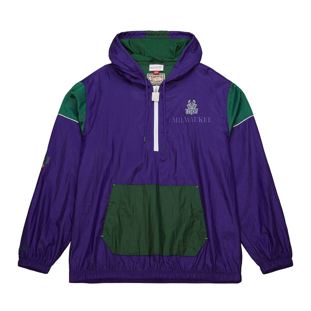 Milwaukee Bucks Unisex Hardwood Classics Team OG 3.0 Anorak Half-Zip Windbreaker Jacket Purple - Mitchell & Ness