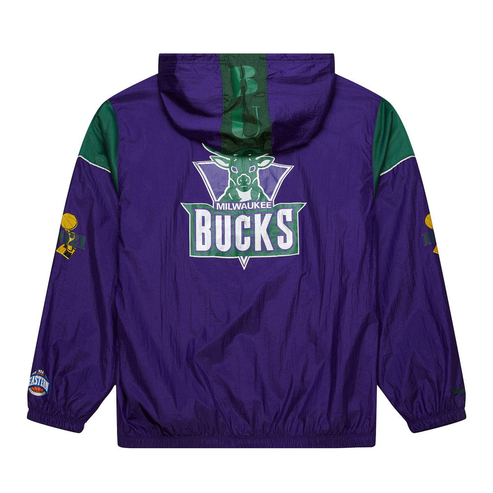 Milwaukee Bucks Unisex Hardwood Classics Team OG 3.0 Anorak Half-Zip Windbreaker Jacket Purple - Mitchell & Ness