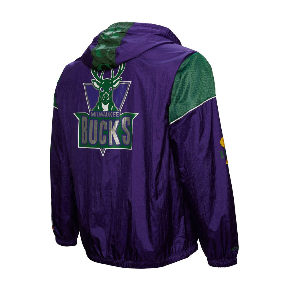 Milwaukee Bucks Unisex Hardwood Classics Team OG 3.0 Anorak Half-Zip Windbreaker Jacket Purple - Mitchell & Ness