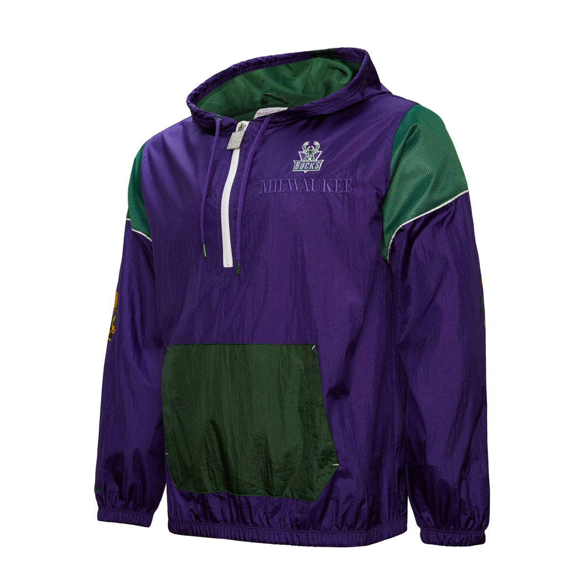 Milwaukee Bucks Unisex Hardwood Classics Team OG 3.0 Anorak Half-Zip Windbreaker Jacket Purple - Mitchell & Ness