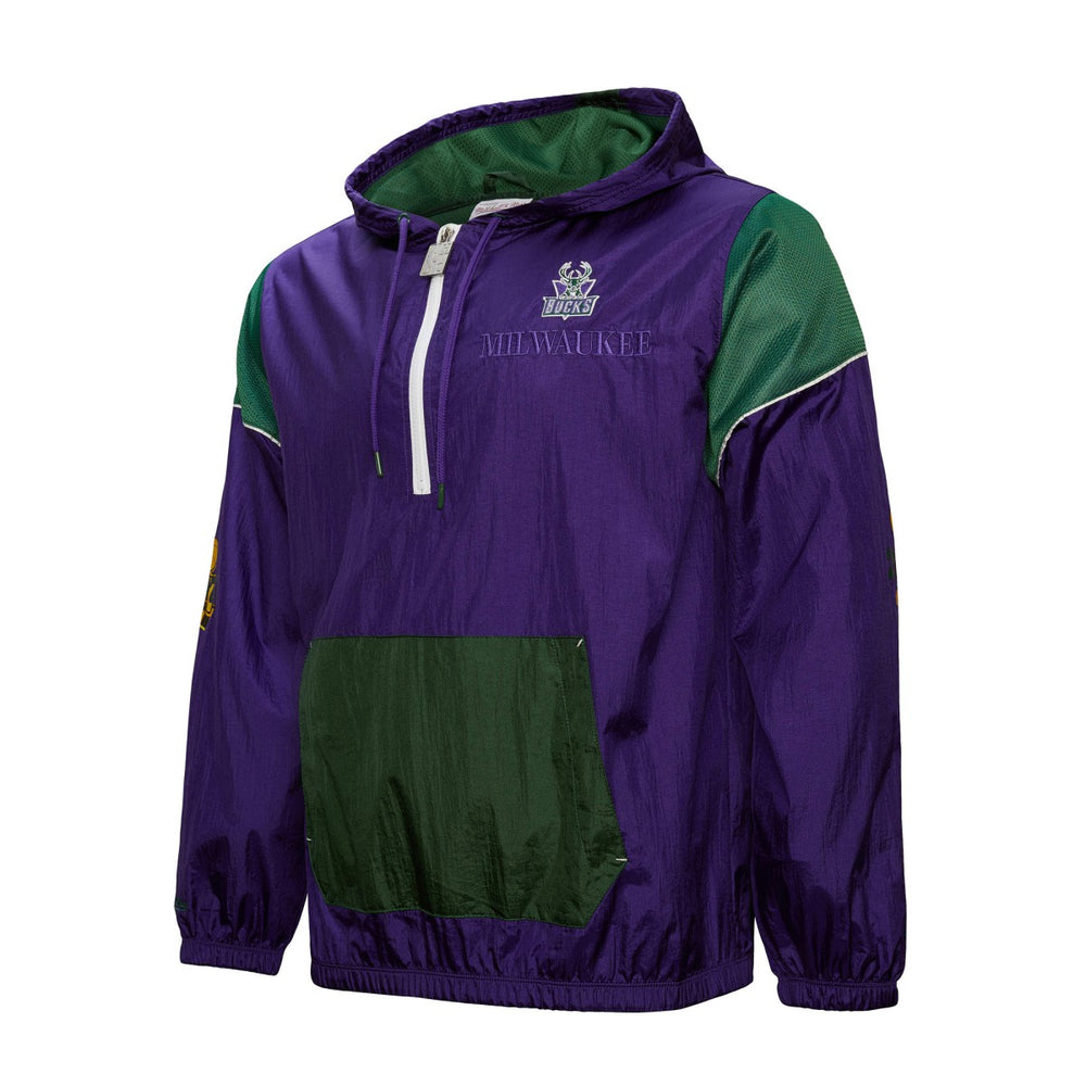 Milwaukee Bucks Unisex Hardwood Classics Team OG 3.0 Anorak Half-Zip Windbreaker Jacket Purple - Mitchell & Ness