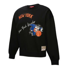New York Knicks Women's Hardwood Classics Home Team Pullover Sweatshirt Black - Mitchell & Ness