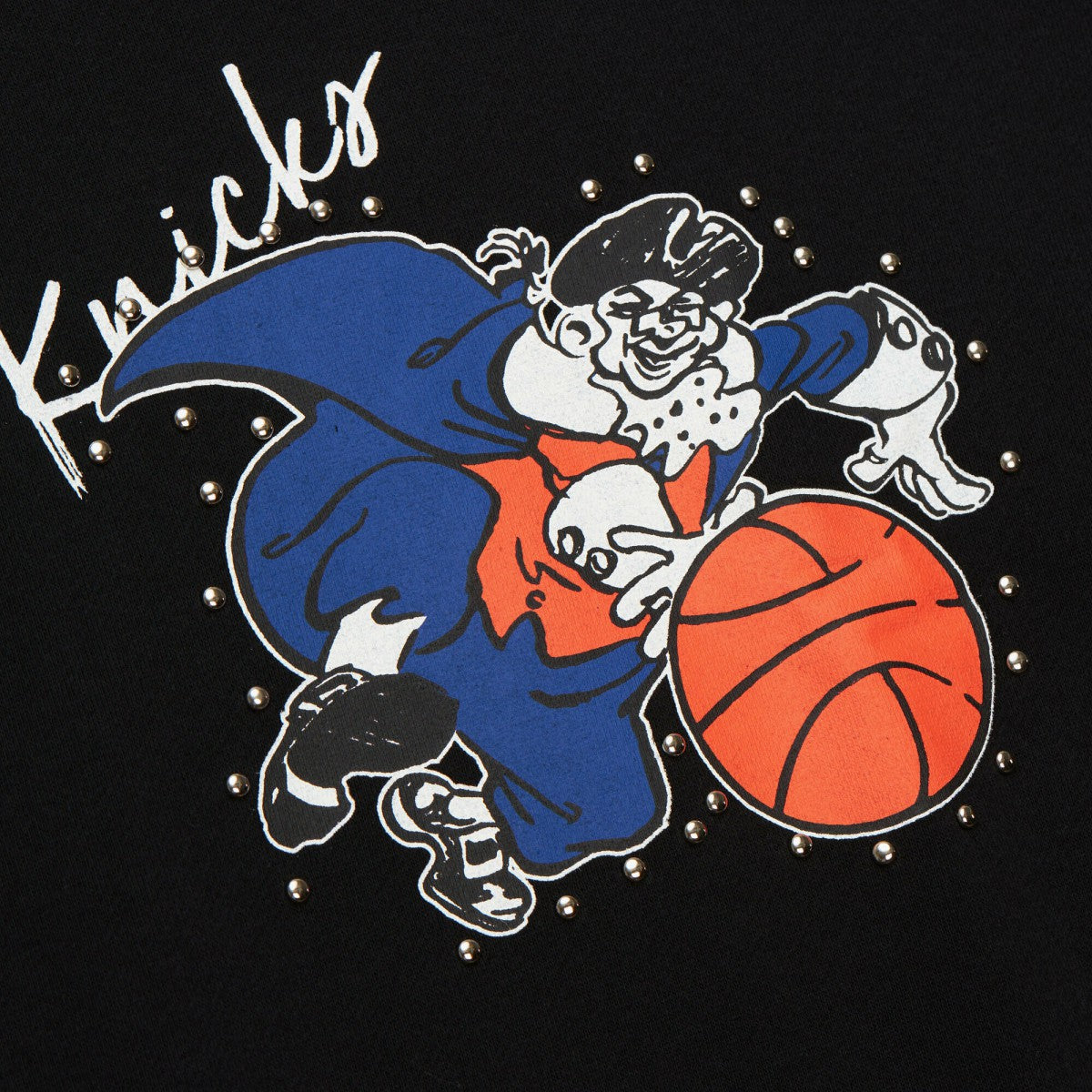 New York Knicks Women's Hardwood Classics Home Team Pullover Sweatshirt Black - Mitchell & Ness