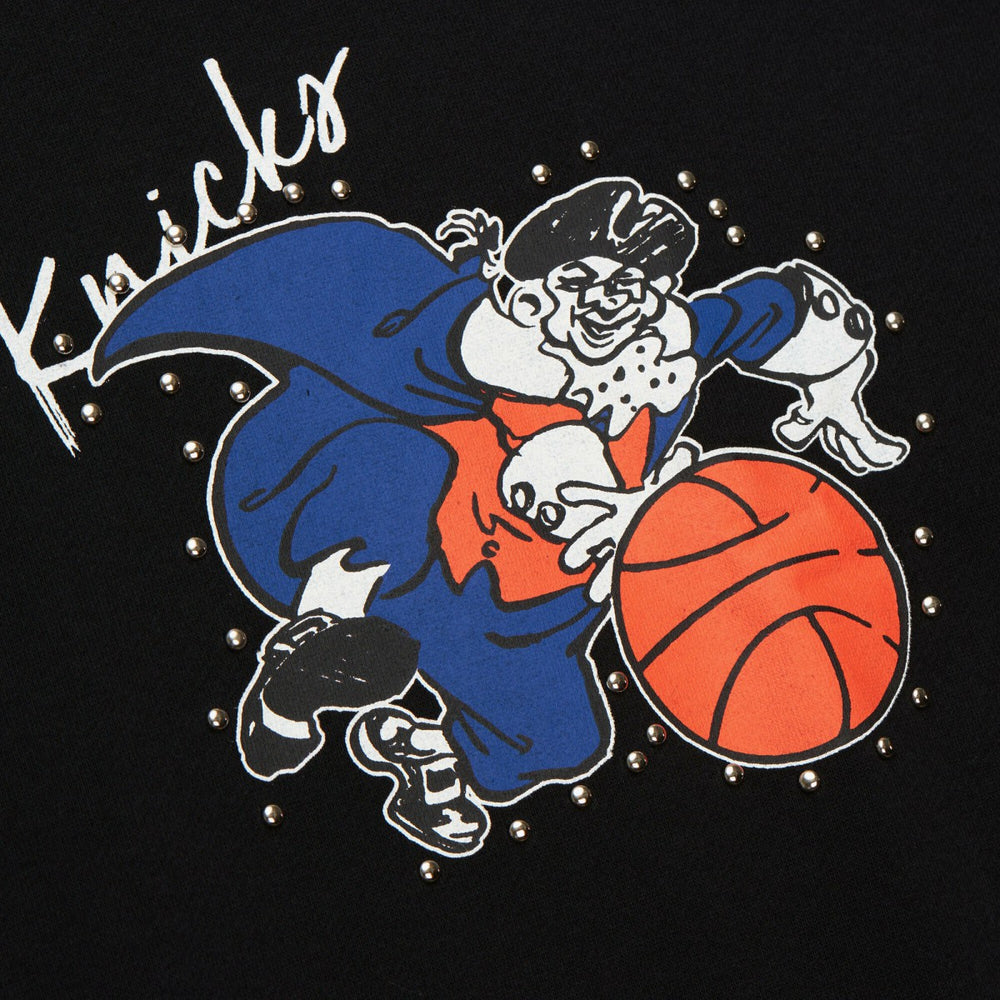 New York Knicks Women's Hardwood Classics Home Team Pullover Sweatshirt Black - Mitchell & Ness