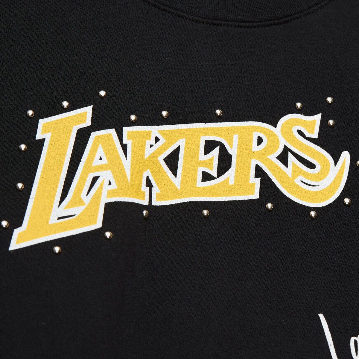 Los Angeles Lakers Women's Hardwood Classics Home Team Pullover Sweatshirt Black - Mitchell & Ness