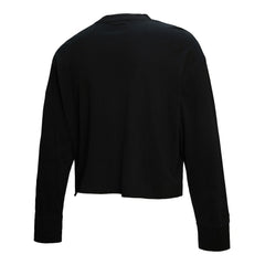 Philadelphia 76ers Women's Hardwood Classics Studded Boxy Cropped Long Sleeve T-Shirt Black - Mitchell & Ness
