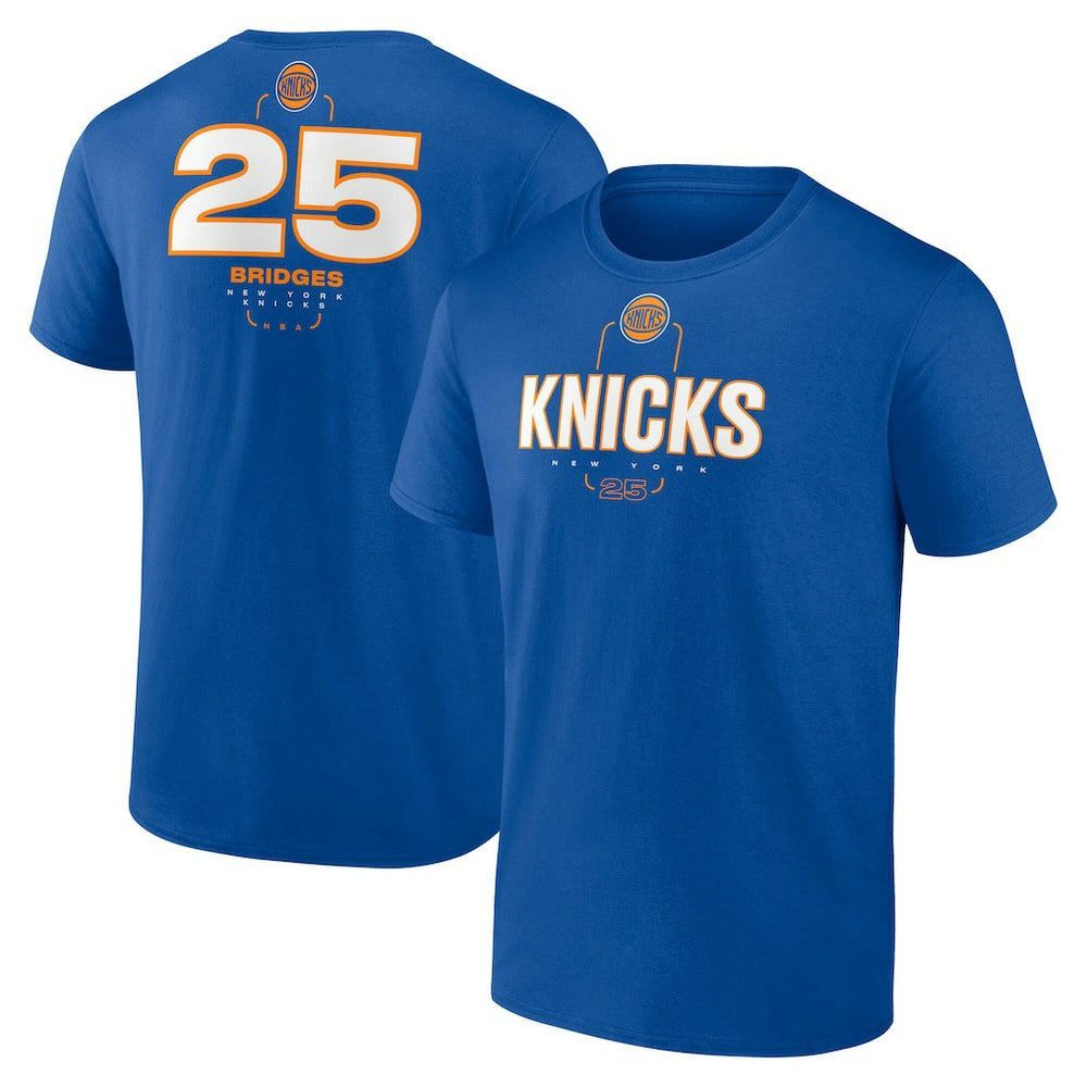 Mikal Bridges New York Knicks Behind The Back Name & Number T-Shirt - Blue