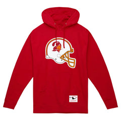 Tampa Bay Buccaneers Helmet Logo Vintage Pullover Hoodie - Red Hoodies