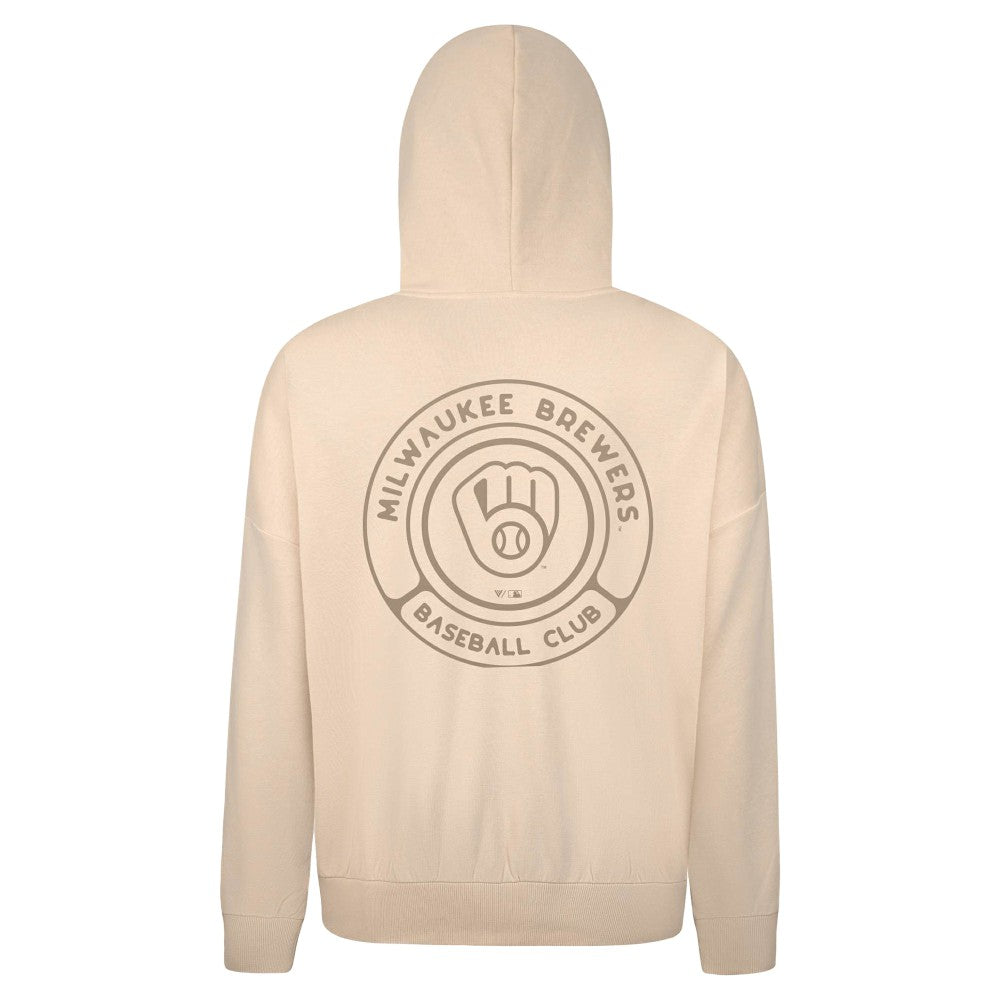 Milwaukee Brewers Levelwear Contact Oversized Pullover Hoodie - Khaki Hoodies