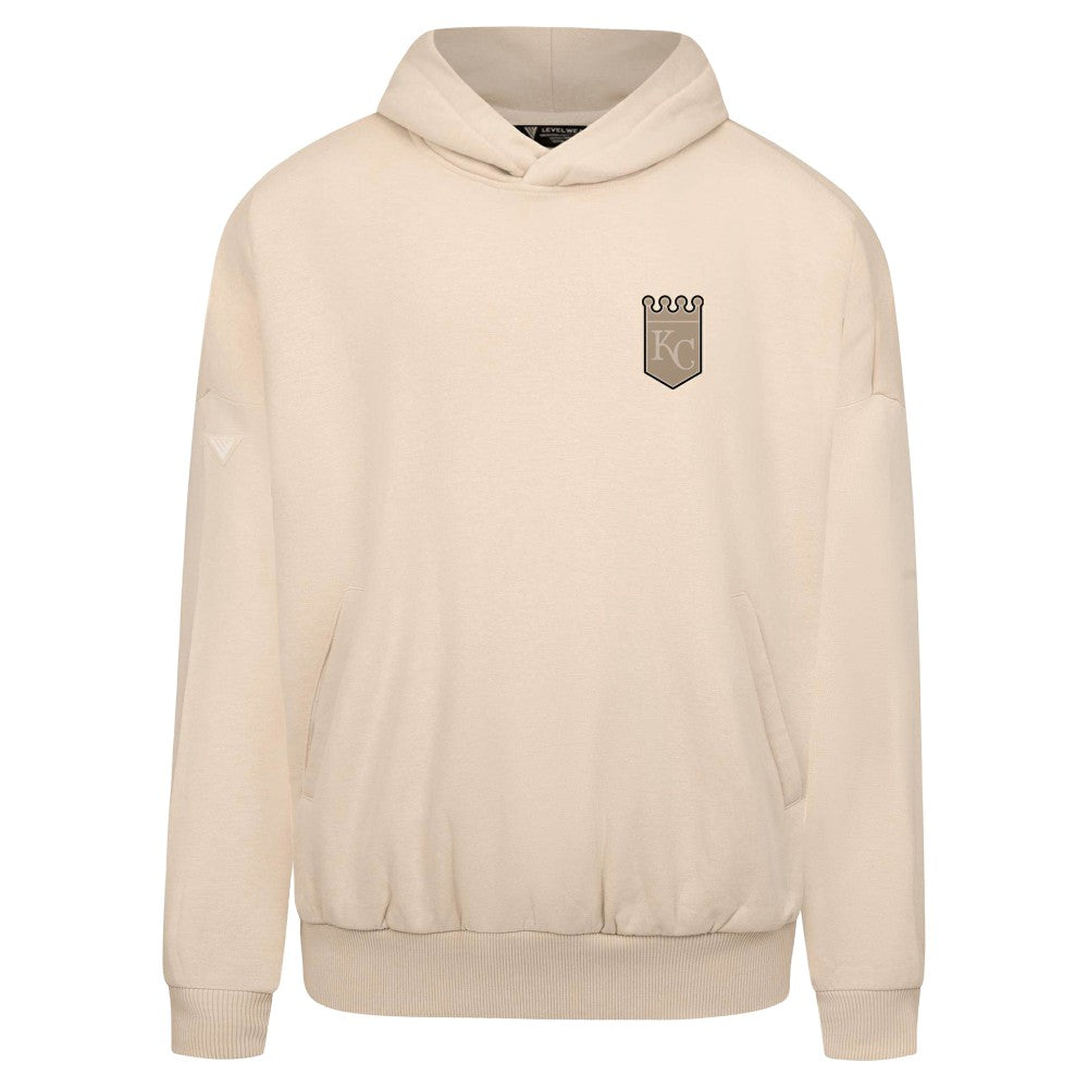 Kansas City Royals Levelwear Contact Oversized Pullover Hoodie - Khaki Hoodies