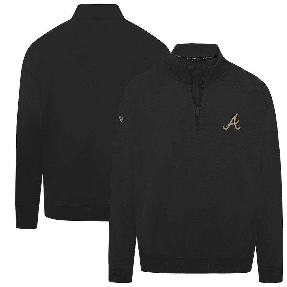 Atlanta Braves Levelwear Murray Quarter-Zip Sweatshirt - Black Sweatshirts