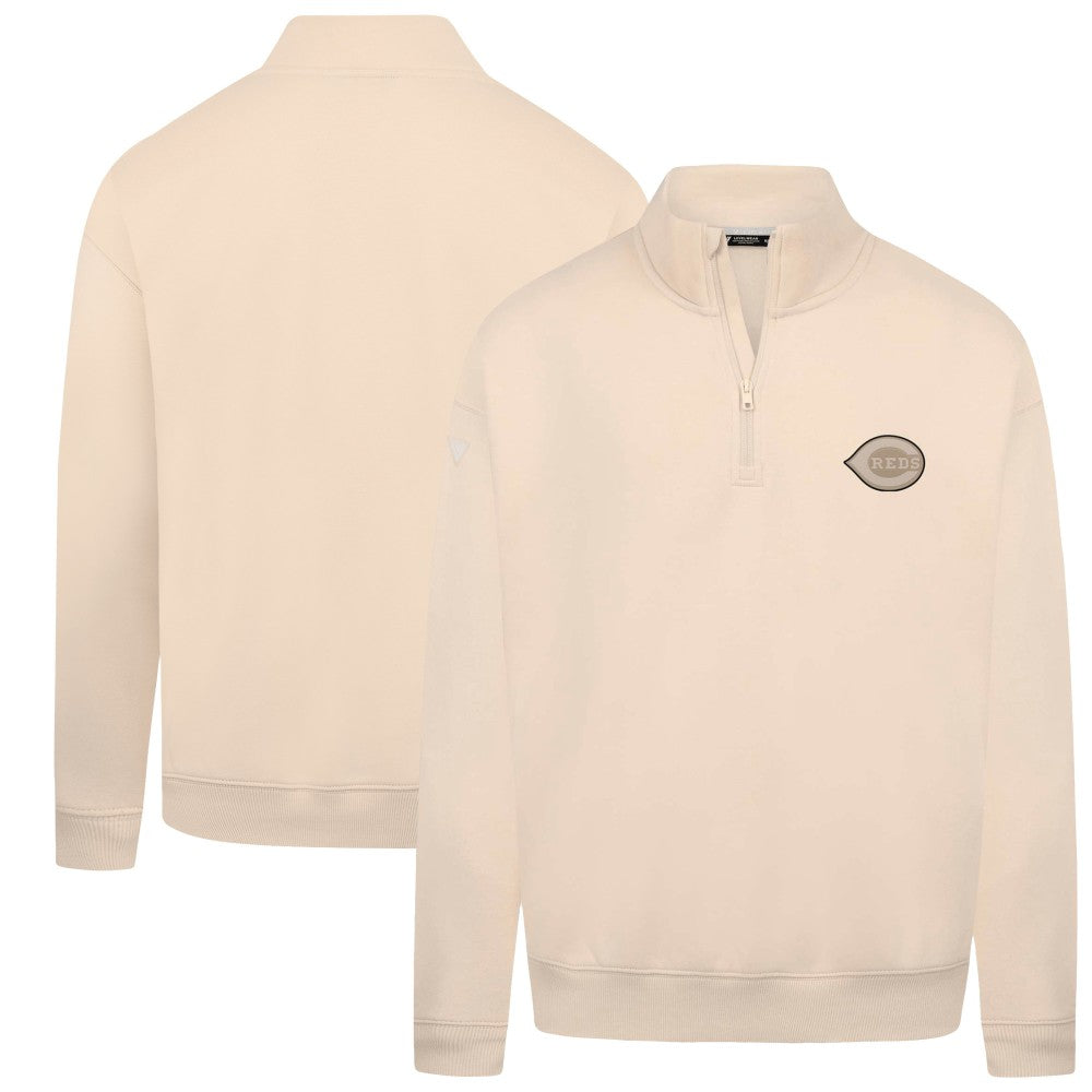 Cincinnati Reds Levelwear Murray Quarter-Zip Sweatshirt - Khaki Sweatshirts