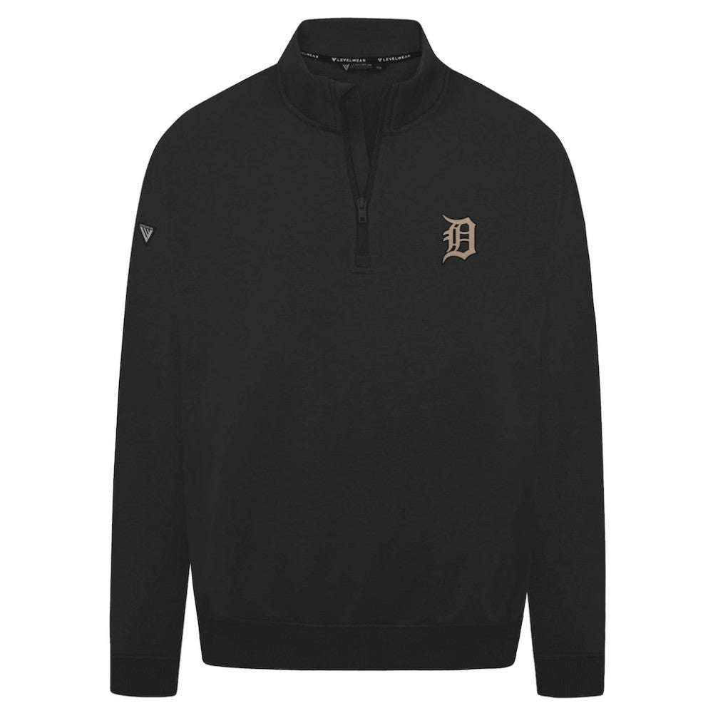 Detroit Tigers Levelwear Murray Quarter-Zip Sweatshirt - Black Sweatshirts