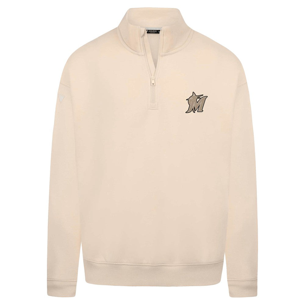 Miami Marlins Levelwear Murray Quarter-Zip Sweatshirt - Khaki Sweatshirts