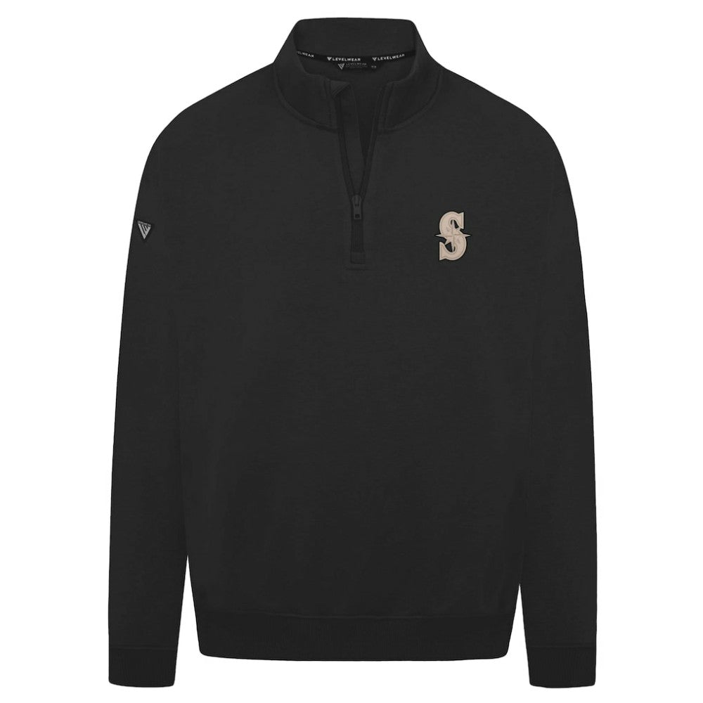 Seattle Mariners Levelwear Murray Quarter-Zip Sweatshirt - Black Sweatshirts