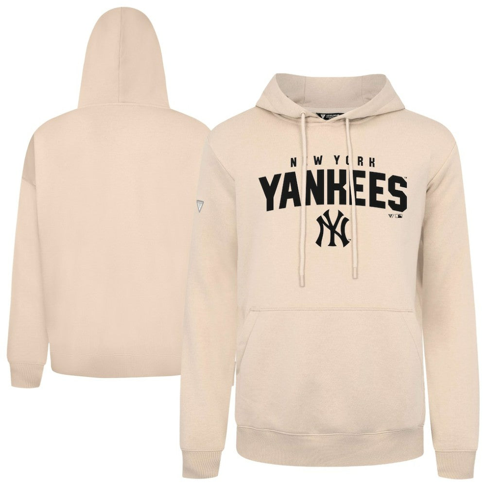 New York Yankees Levelwear Podium Team Arch Pullover Hoodie - Khaki Hoodies