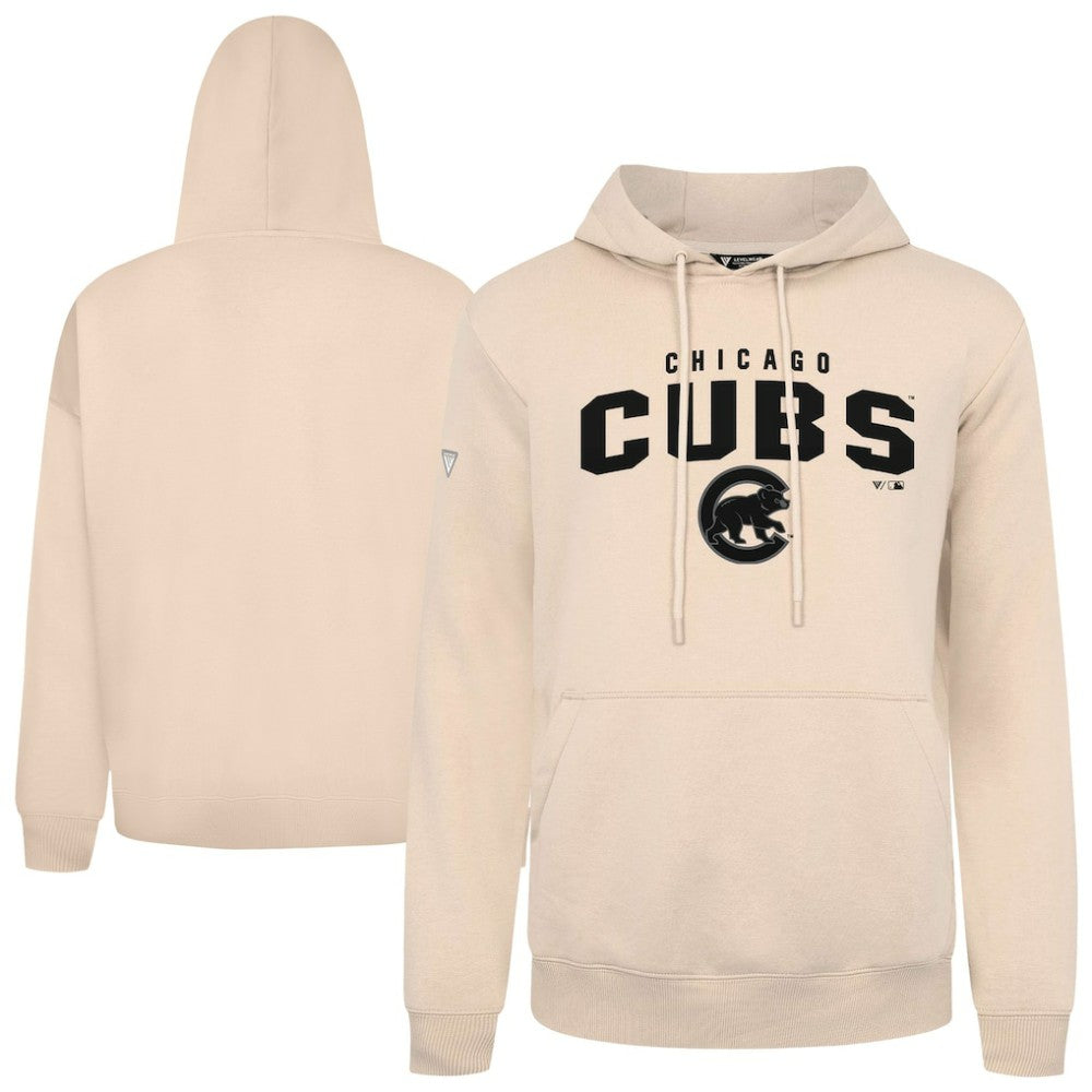 Chicago Cubs Levelwear Podium Team Arch Pullover Hoodie - Khaki Hoodies