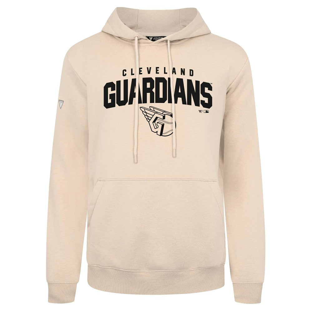 Cleveland Guardians Levelwear Podium Team Arch Pullover Hoodie - Khaki Hoodies