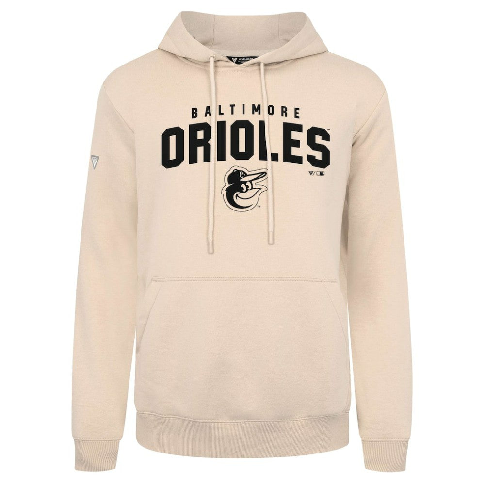 Baltimore Orioles Levelwear Podium Team Arch Pullover Hoodie - Khaki Hoodies