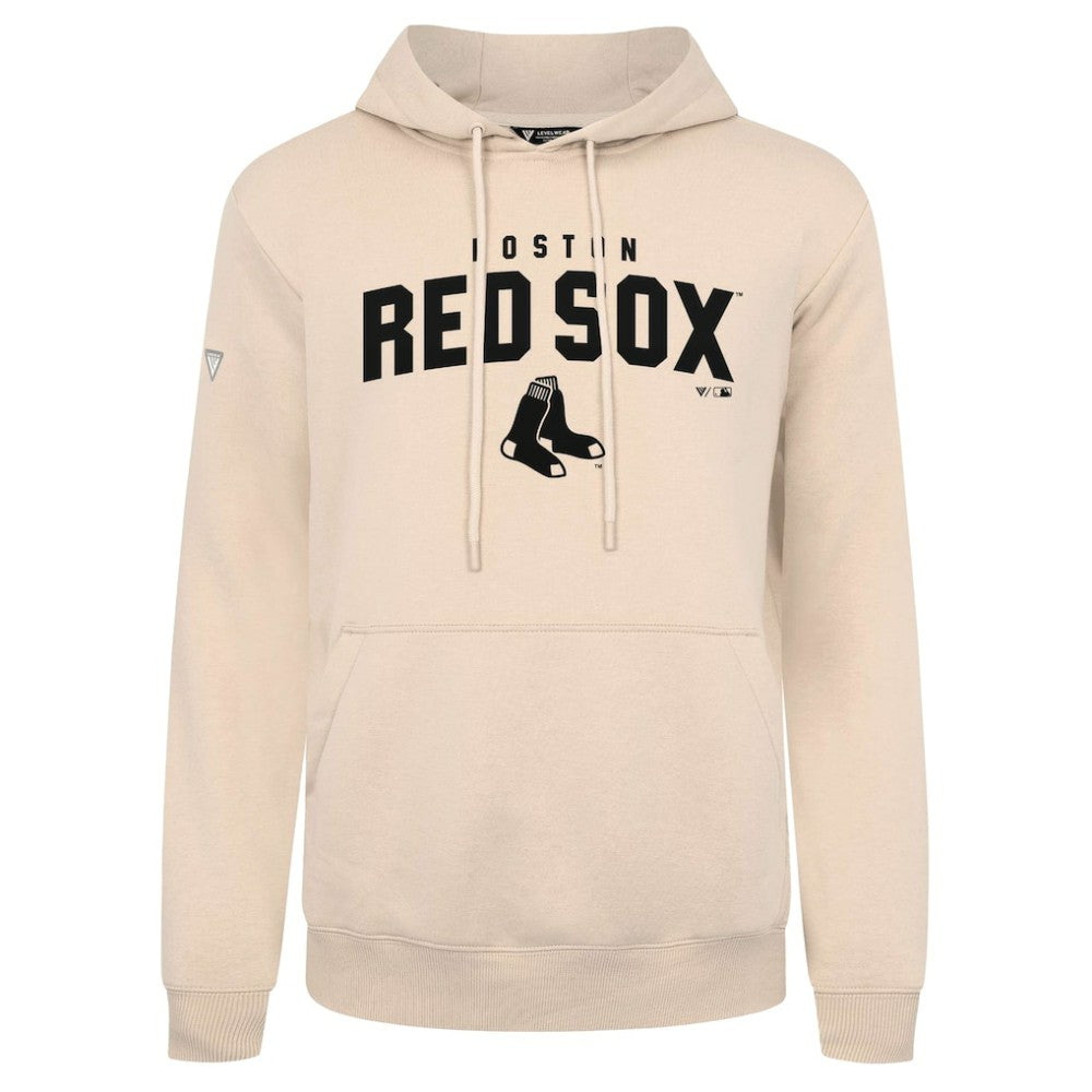 Boston Red Sox Levelwear Podium Team Arch Pullover Hoodie - Khaki Hoodies