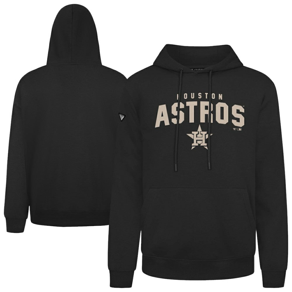 Houston Astros Levelwear Podium Team Arch Pullover Hoodie - Black Hoodies