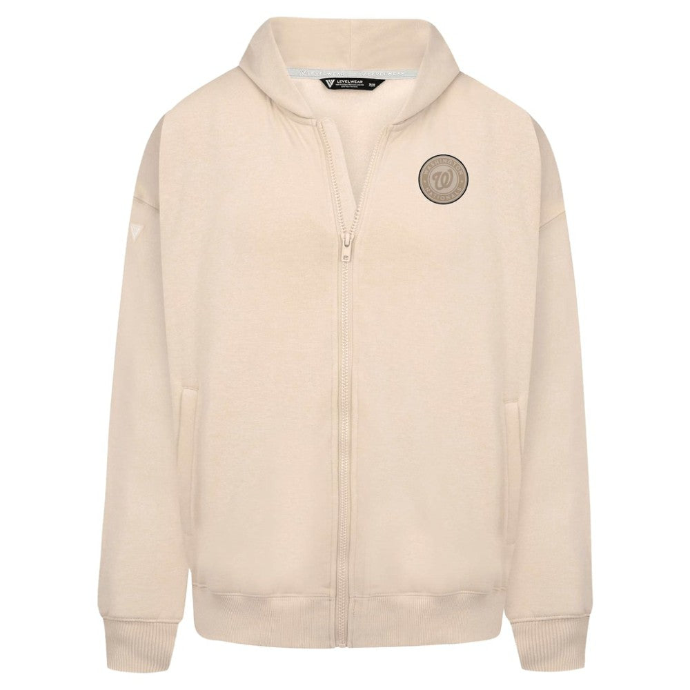 Washington Nationals Levelwear Uphill Oversized Full-Zip Hoodie - Khaki Hoodies