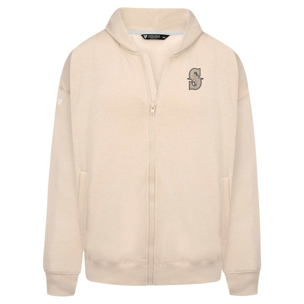 Seattle Mariners Levelwear Uphill Oversized Full-Zip Hoodie - Khaki Hoodies