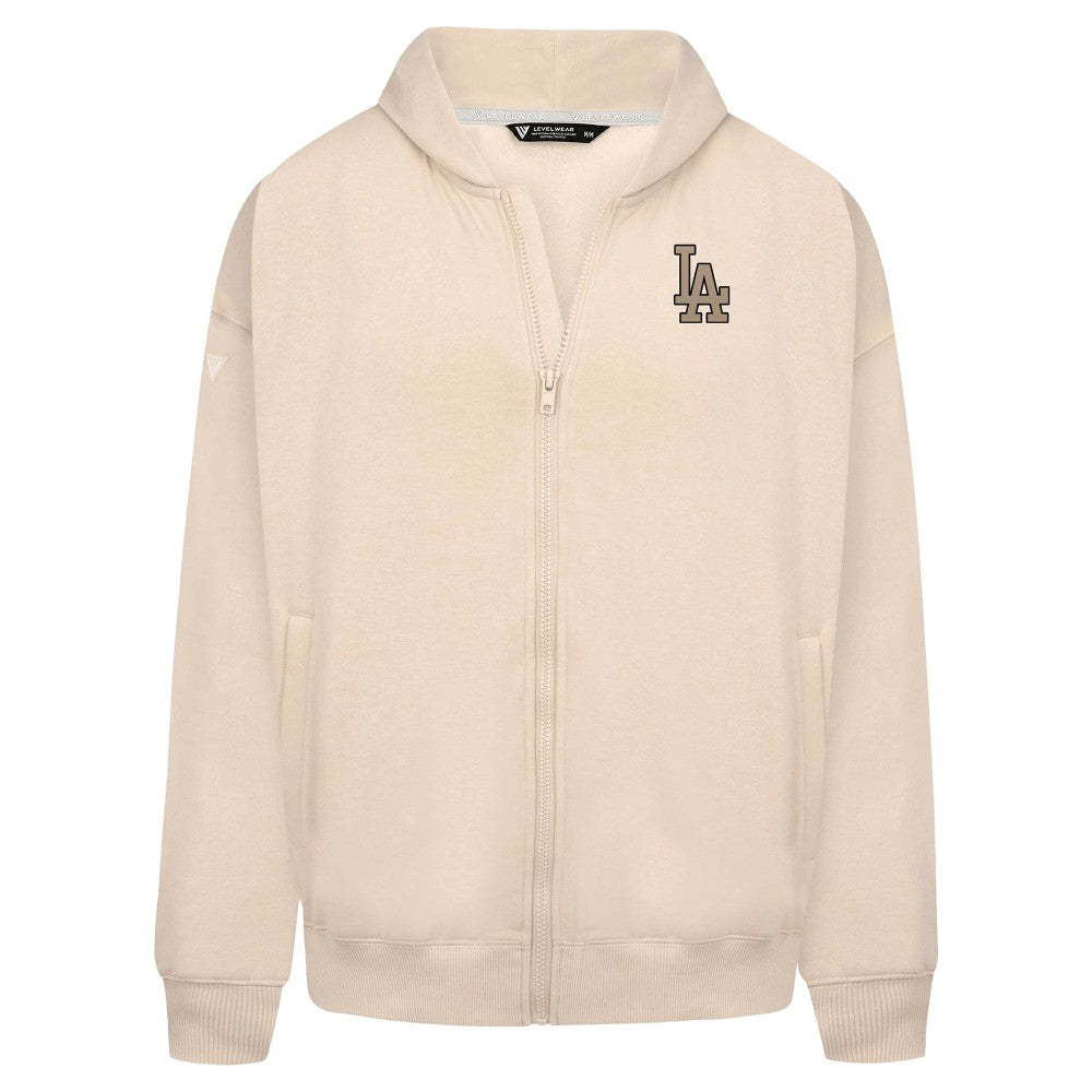 Los Angeles Dodgers Levelwear Uphill Oversized Full-Zip Hoodie - Khaki Hoodies