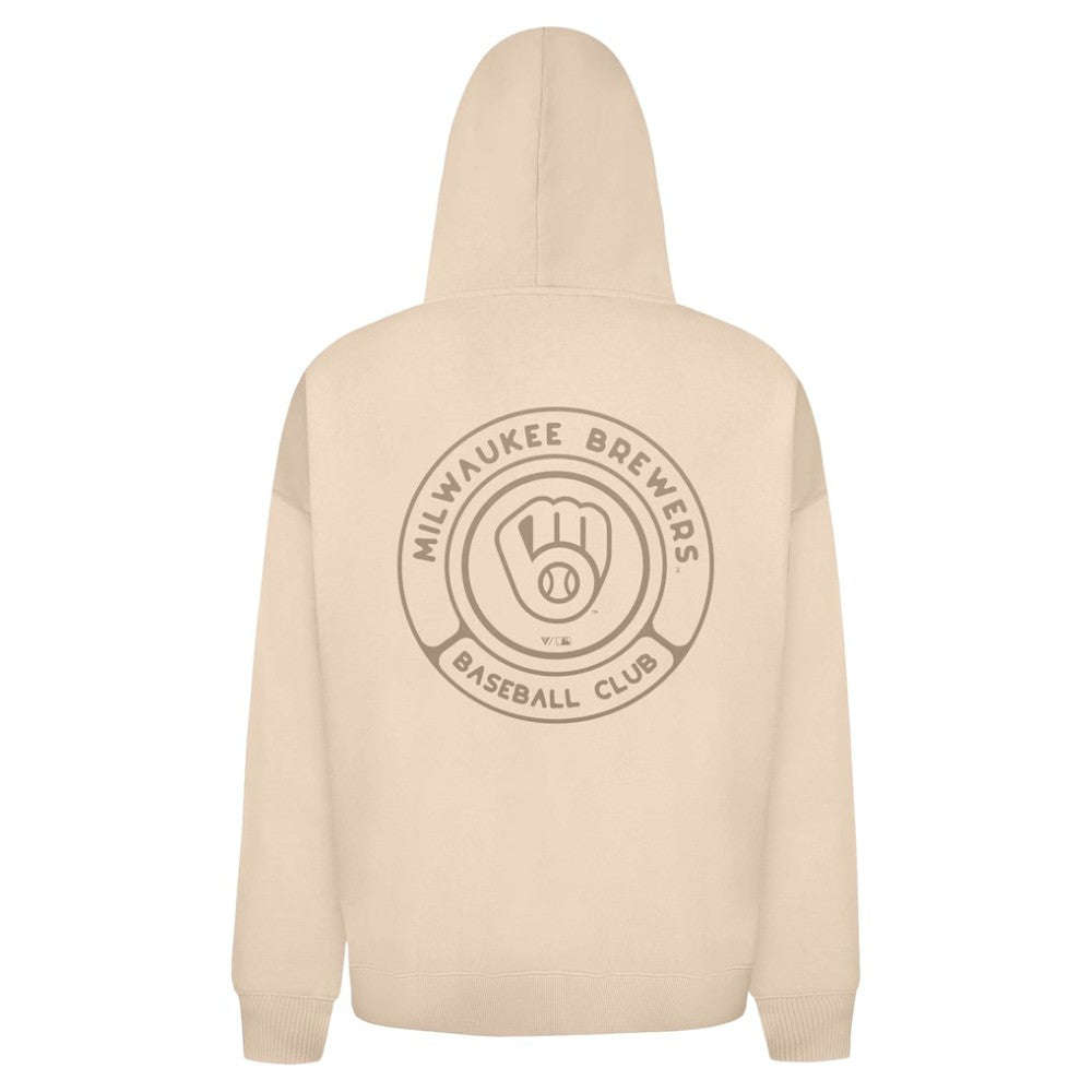 Milwaukee Brewers Levelwear Uphill Oversized Full-Zip Hoodie - Khaki Hoodies