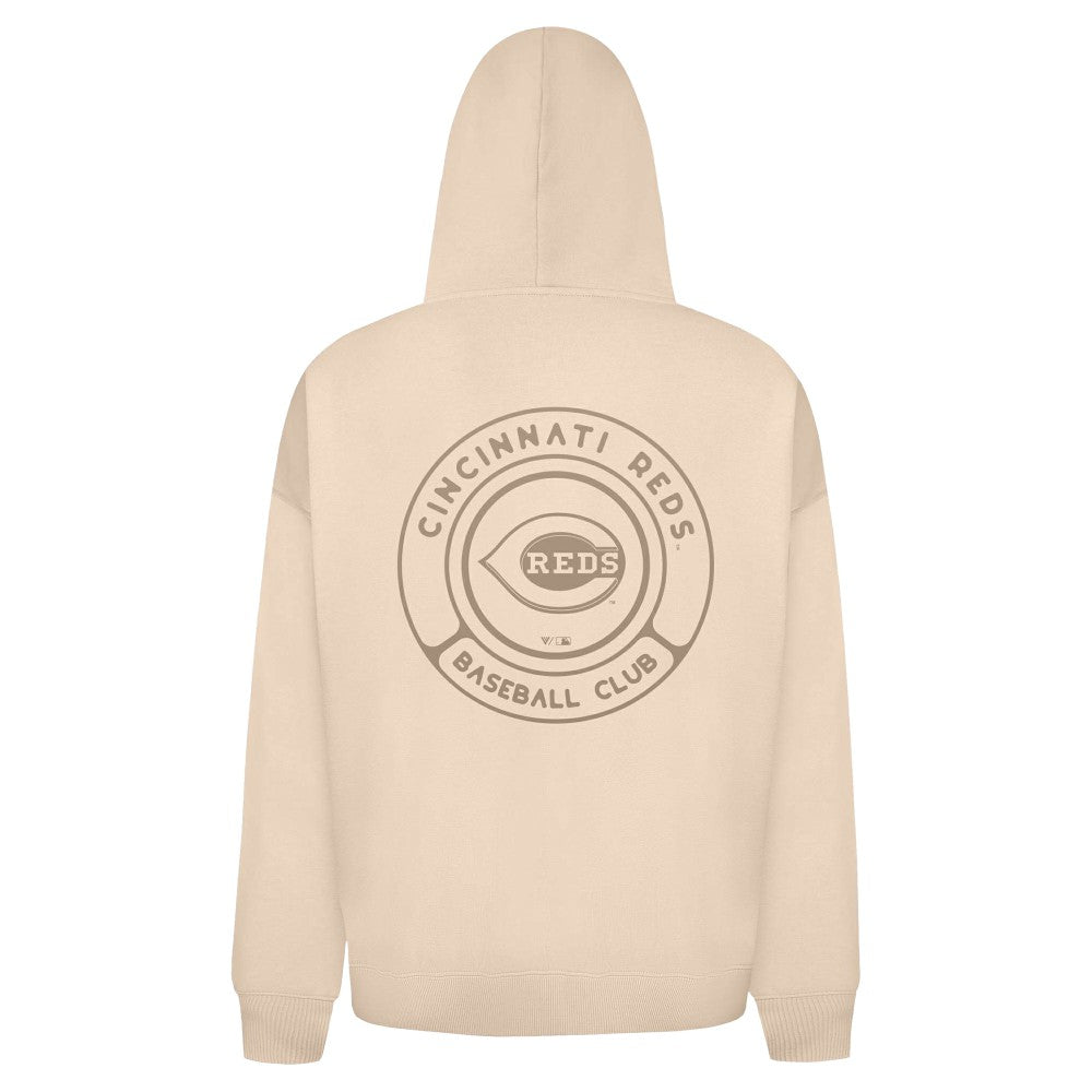 Cincinnati Reds Levelwear Uphill Oversized Full-Zip Hoodie - Khaki Hoodies