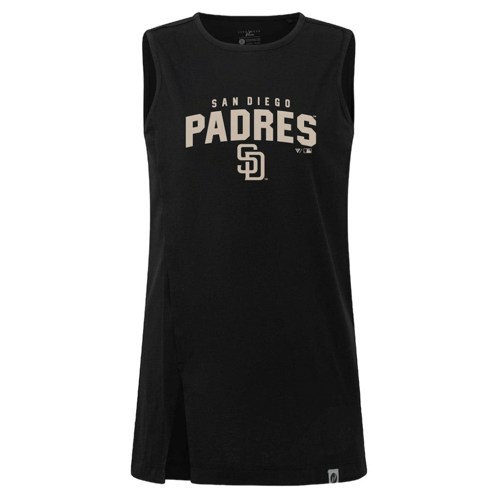 San Diego Padres Levelwear Women's Influx Team Arch Tank Top - Black Tanks