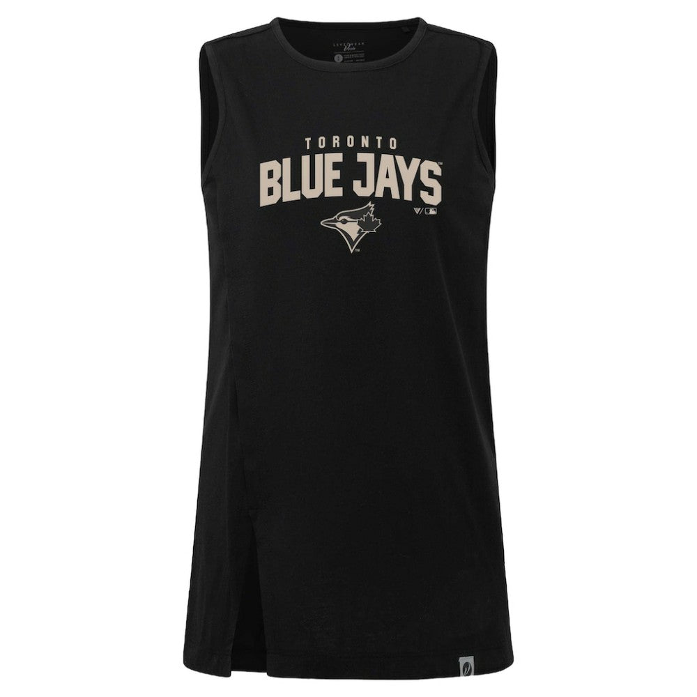 Toronto Blue Jays Levelwear Women's Influx Team Arch Tank Top - Black Tanks