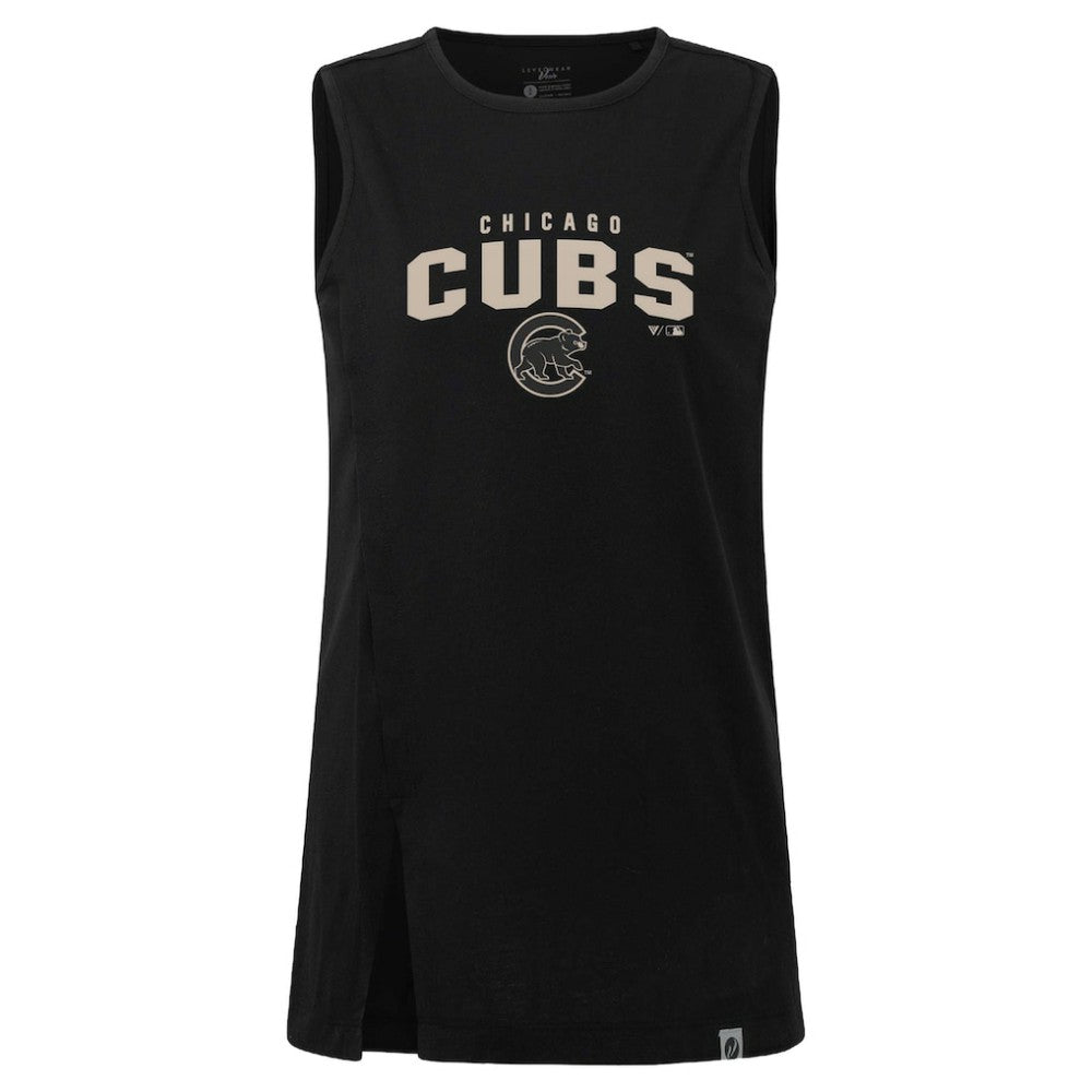 Chicago Cubs Levelwear Women's Influx Team Arch Tank Top - Black Tanks