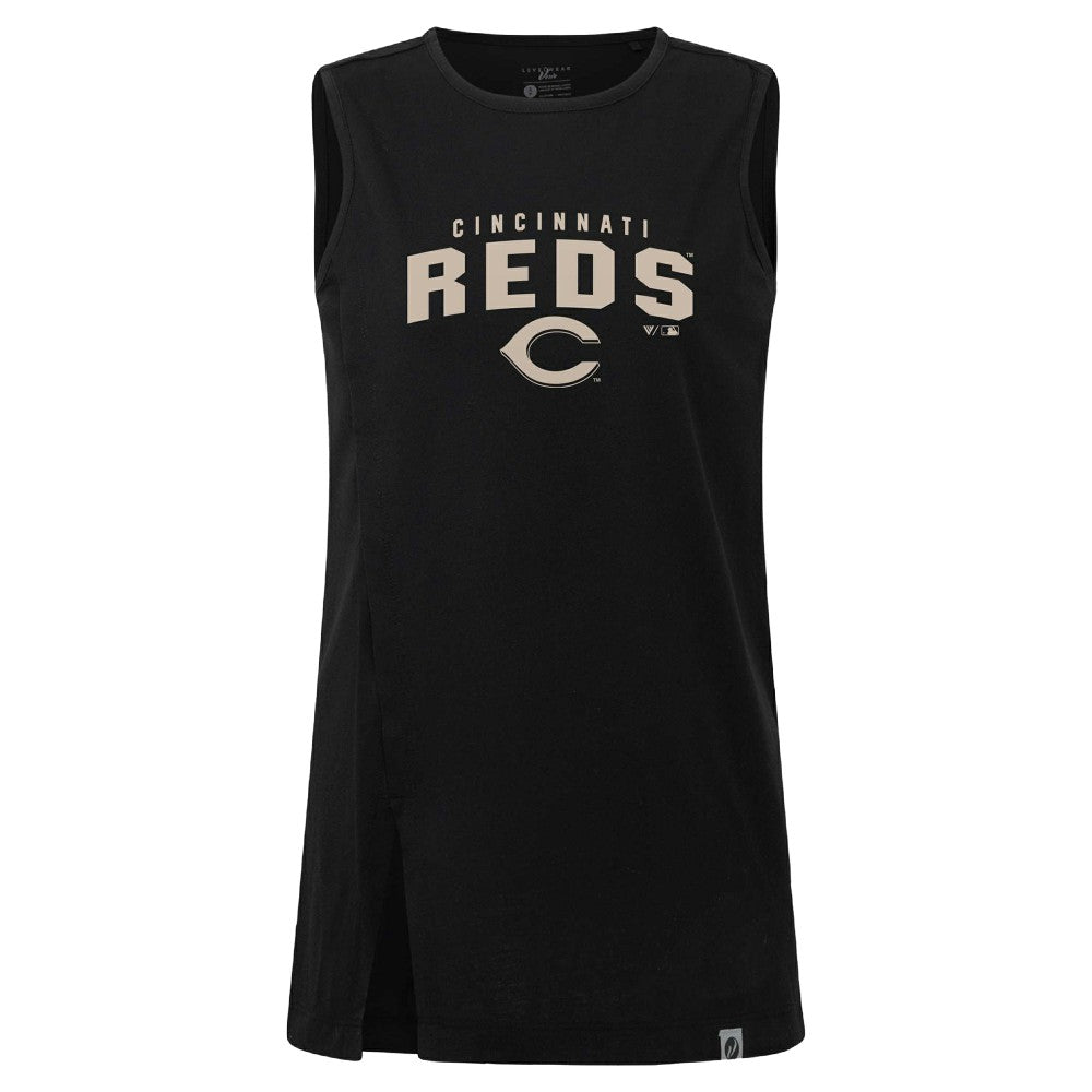 Cincinnati Reds Levelwear Women's Influx Team Arch Tank Top - Black Tanks