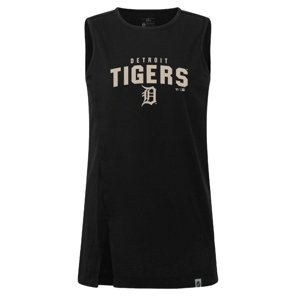 Detroit Tigers Levelwear Women's Influx Team Arch Tank Top - Black Tanks