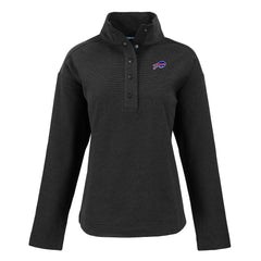 Buffalo Bills Cutter & Buck Women's Hunts Point Eco Half-Snap Sweatshirt - Black Sweatshirts