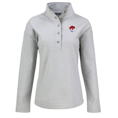 Buffalo Bills Cutter & Buck Women's Hunts Point Eco Half-Snap Sweatshirt - Gray Sweatshirts