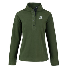 Green Bay Packers Cutter & Buck Women's Hunts Point Eco Half-Snap Sweatshirt - Green Sweatshirts